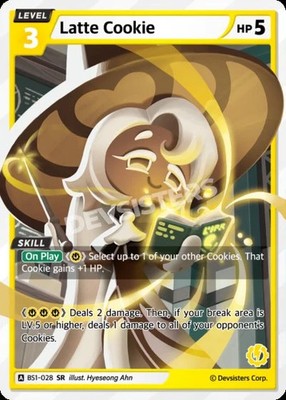 Latte Cookie (BS1-028) SR  Cookie Run TCG Super Rare Card