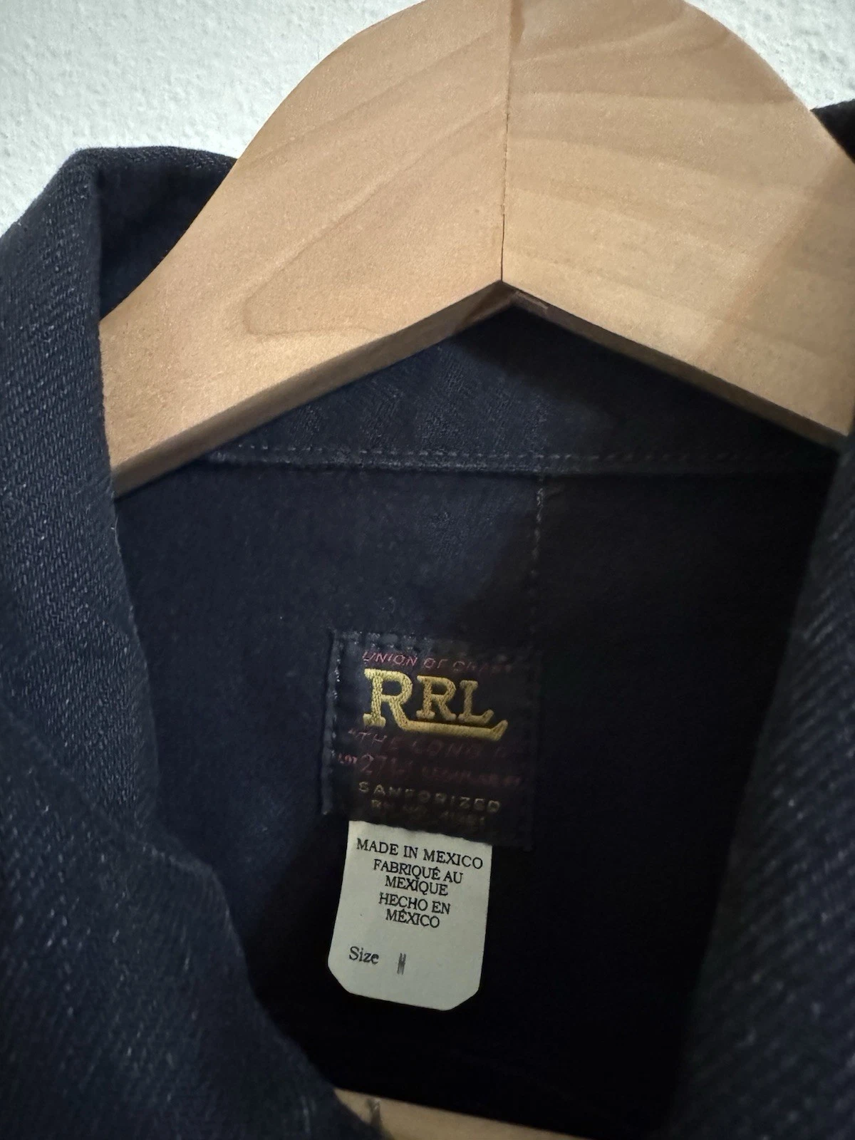RRL Double RL Ralph Lauren Lot 271 Worn In Black Wash Denim Jacket Medium image 3