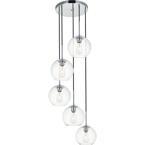 Living District LD2226C Baxter 5 Light 18.1 inch Chrome Pendant Ceiling Light - Picture 1 of 5