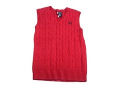 Chaps Ralph Lauren Boys Red Sweater Vest Preppy , M 10/12 Christmas