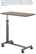 Drive Medical Overbed Table with Wheels - Secure Height Adjustment for Comfort -
