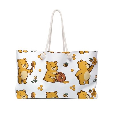 Honey Bear Pattern Weekender | Cute Bee & Honey Jar Tote