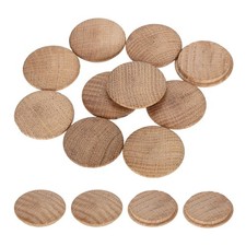 20Pcs Wood Button Plugs, 35mm/1.38" Oak Hardwood Screw Hole Plug for Furniture