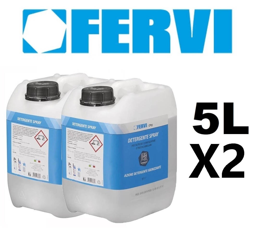 2 TANICHE DA 5L DETERGENTE ED IGIENIZZANTE PER FILTRI E PACCHI LAMELLARI FERVI