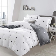 3pcs Reversible Polka Dot Duvet Cover Set – Hotel Quality, Soft & Breathable Mic