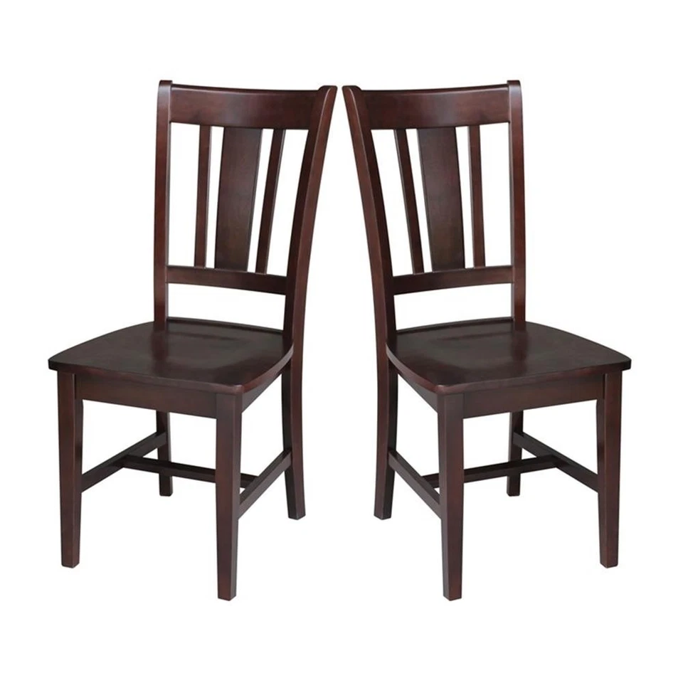 International Concepts San Remo Wood Splat Dining Chair in Rich Mocha Set of 2 - Image 2 of 4