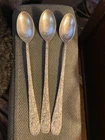 (3) Stieff Rose Sterling Silver Iced Tea Spoons - 7 1/2" - No Monograms