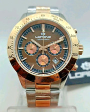 OROLOGIO UOMO LORENZ CRONOGRAFO TACHIMETRICO,ORO ROSA ACCIAIO,DATARIO CASSA 41mm