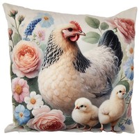 Clayre & Eef Dekokissen KissenhüLle Ohne FüLlung Kissen 45X45Cm Landhaus Chicken