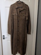 George Brown Faux Suede Button Shirt Dress.UK16