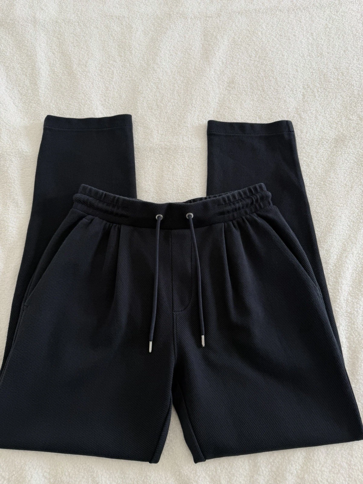 Autograph Small Cotton Rich Twill Joggers in Dark Navy Mix