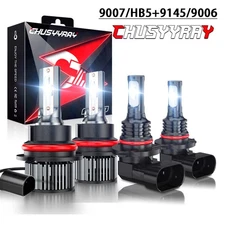 9007+9145/9140 LED Headlight Bulbs Fog Light for Ford F150 1999-03 6500K