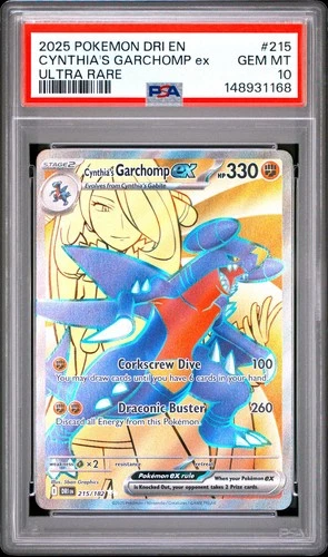 2025 POKEMON DESTINED RIVALS #215 CYNTHIA'S GARCHOMP EX ⭐️PSA 10 GEM MINT⭐️