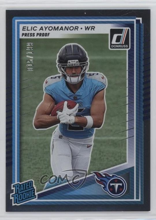 2025 Panini Donruss Rated Press Proof Silver 15/199 Elic Ayomanor Rookie RC 1w9