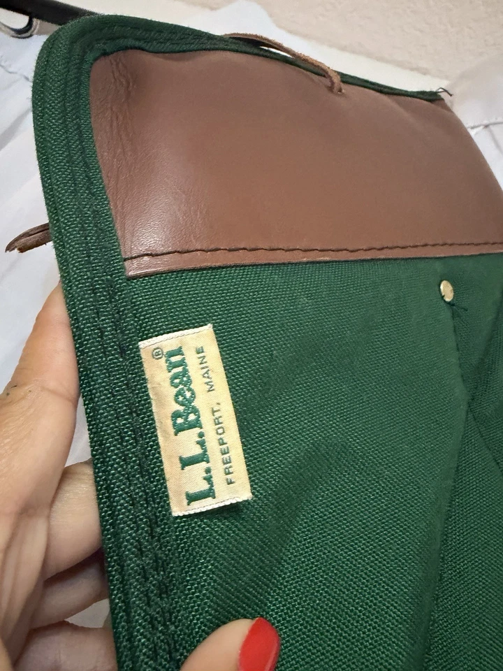 Antigo L.L. Estojo de espingarda de remoção de couro e lona BEAN verde feito nos EUA - Imagem 3 de 4