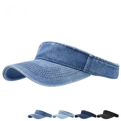 Men Women Denim Baseball Visor Cap Summer Sun Protection Outdoor Sports Golf Hat