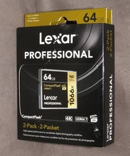 NEW Lexar 64GB Professional 1066x Compact Flash Memory Card UDMA 7 2-Pack LOT A