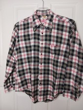 Vtg. Golden Vee Men's Long Sleeve Flannel Shirt Red Black Buffalo Plaid Pocke XL