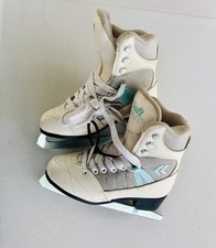 Girls Youth Ice Skates, Gently Used, white and teal