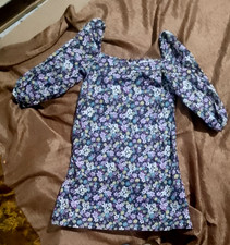 Women's Vintage Square Neck FLoral Dress Size Medium