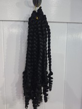 Black 12in Set Of 15 Tight Curls Braided Synthetic Hair Extensions