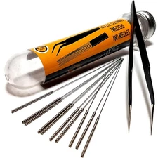 3D Printer Nozzle Cleaning Kit - 0.4mm Needles and Tweezers Toolkit - Stainle...