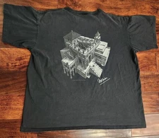 Vintage MC Escher Relativity Art T-Shirt Sz XL Holland Single Stitch USA Made