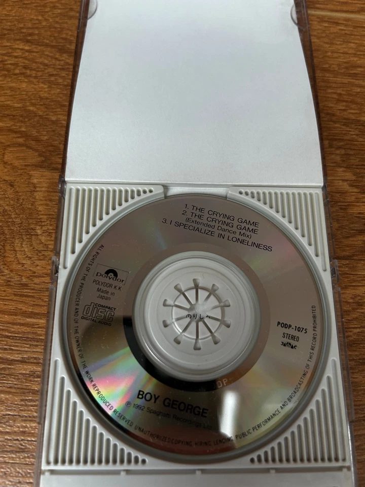 Boy George The Crying Game Japanese Japan Mini 3" Inch CD Single Small Disk Foto 3 de 4