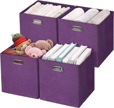 Storage Basket Bins,13×13×13 Foldable Storage Cube Boxes Fabric Drawer for Close