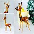 Adorable Tiny Vintage Amber Blown Glass Fawn / Deer Figurine, Murano Style