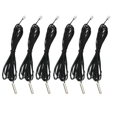 AEDIKO 6pcs 10K Temperature Sensor Probe 1M NTC3950 Thermistor Stainless...