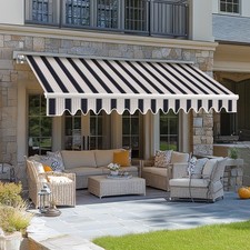 2.5 x 2m Manual Awning Canopy Outdoor Garden Patio Sun Shade Retractable Shelter