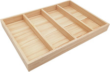 Contenitore Divisorio in Legno Non Finito, Scatola Espositiva Con 4 Scomparti, O