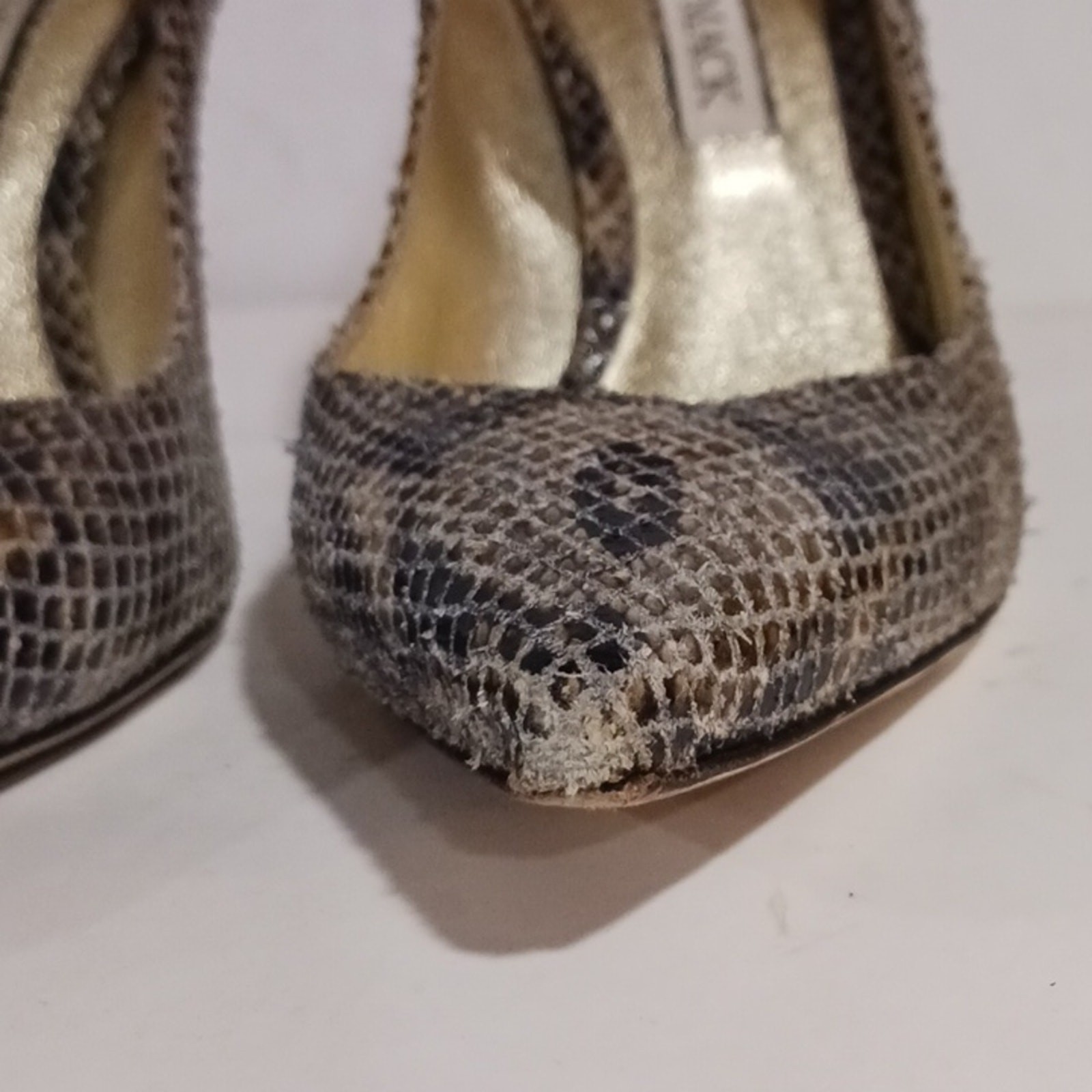 Emy Mack Python Print Leather Brown Tan Woman's H… - image 6