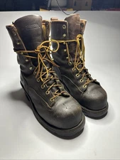 Chippewa Boots Leather Brown Chip-A-Tex Waterproof Insulated Steel Toe Size 8