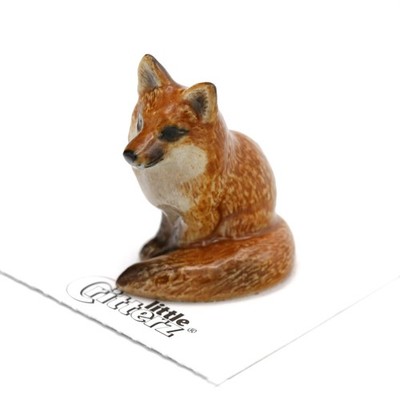 Little Critterz Brown - Fox ''Brush'' Animal - Miniature Porcelain Figurine