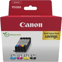 Canon Tintenpatronen CLI-571 C M Y Bk Druckerpatronen Schwarz Cyan Magenta Gelb