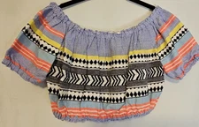 LemLem Sophia Crop Top Striped Boho  Multicolor Made In Ethiopia