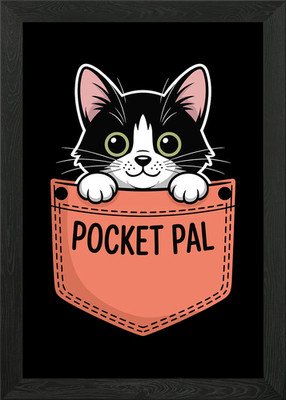 Pocket Pal süße Katze in Tasche gerahmtes Wandbild Poster Leinwanddruck Bild