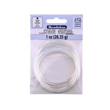 Beadalon Silver Plate Memory Wire 65 Coils Large Bracelet 0.65mm .025in