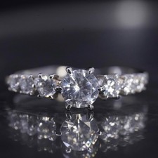Size 8, vintage sterling silver 925 engagement ring with cz
