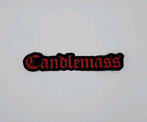 KERZENMASSE ROT GEFORMTER LOGO GESTICKTER PATCH
