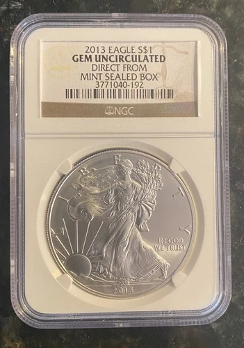 2013 American Silver Eagle Business Strike Gem Uncirculated NGC from Sealed Box