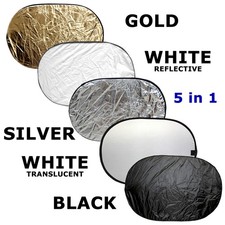 Folded Multi Disc Collapsible Reflector 24"x36" 5-in-1 Reflector with Carry Bag