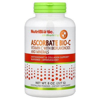 Immunity, Ascorbate Bio-C Powder, Vitamin C With Bioflavonoids And Minerals, 8