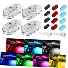 Wireless LED Lights for Car, 7 Colors Magnetic Auto Interior Light with 4PCS