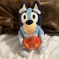 Bluey Halloween Pumkin Plush Halloween Greeter NWT 9.5" Sitting, 12" Long Total