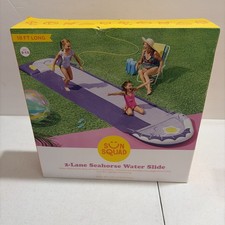 SUN SQUAD CHARACTER INFLATABLE WATER SLIDES - SEA HORSE - PURPLE