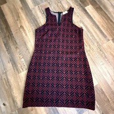 EVERLY Womens Sz Large Dress BLACK n PURPLE Sleeveless RN 29570  Made in USA