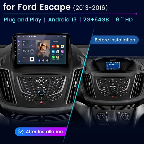 Android 13 Stereo Radio Carplay For 2013-2017 Ford Escape Kuga GPS Navi WIFI RDS - Bild 11 von 14